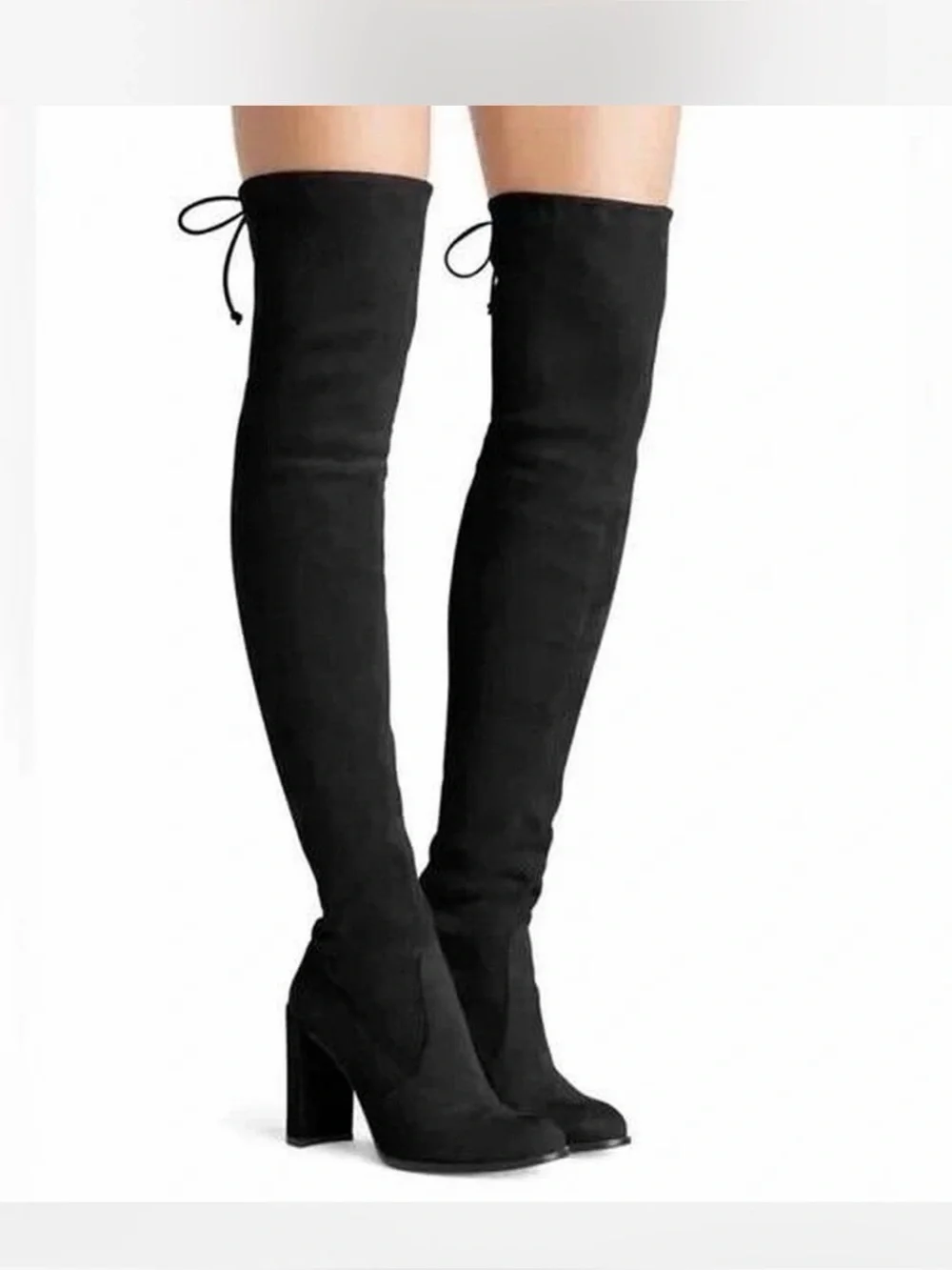 Stuart Weitzman Black Over-the-Knee Block Heel Boots - Women